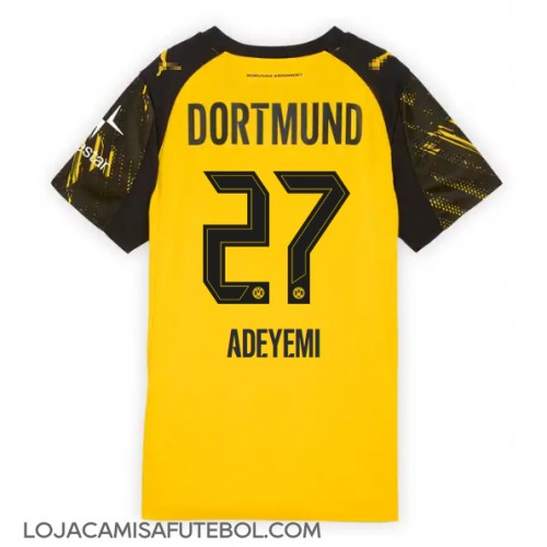 Camisa de Futebol Borussia Dortmund Karim Adeyemi #27 Equipamento Principal Mulheres 2025-26 Manga Curta